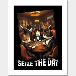 cats seize the day design Posters and Art